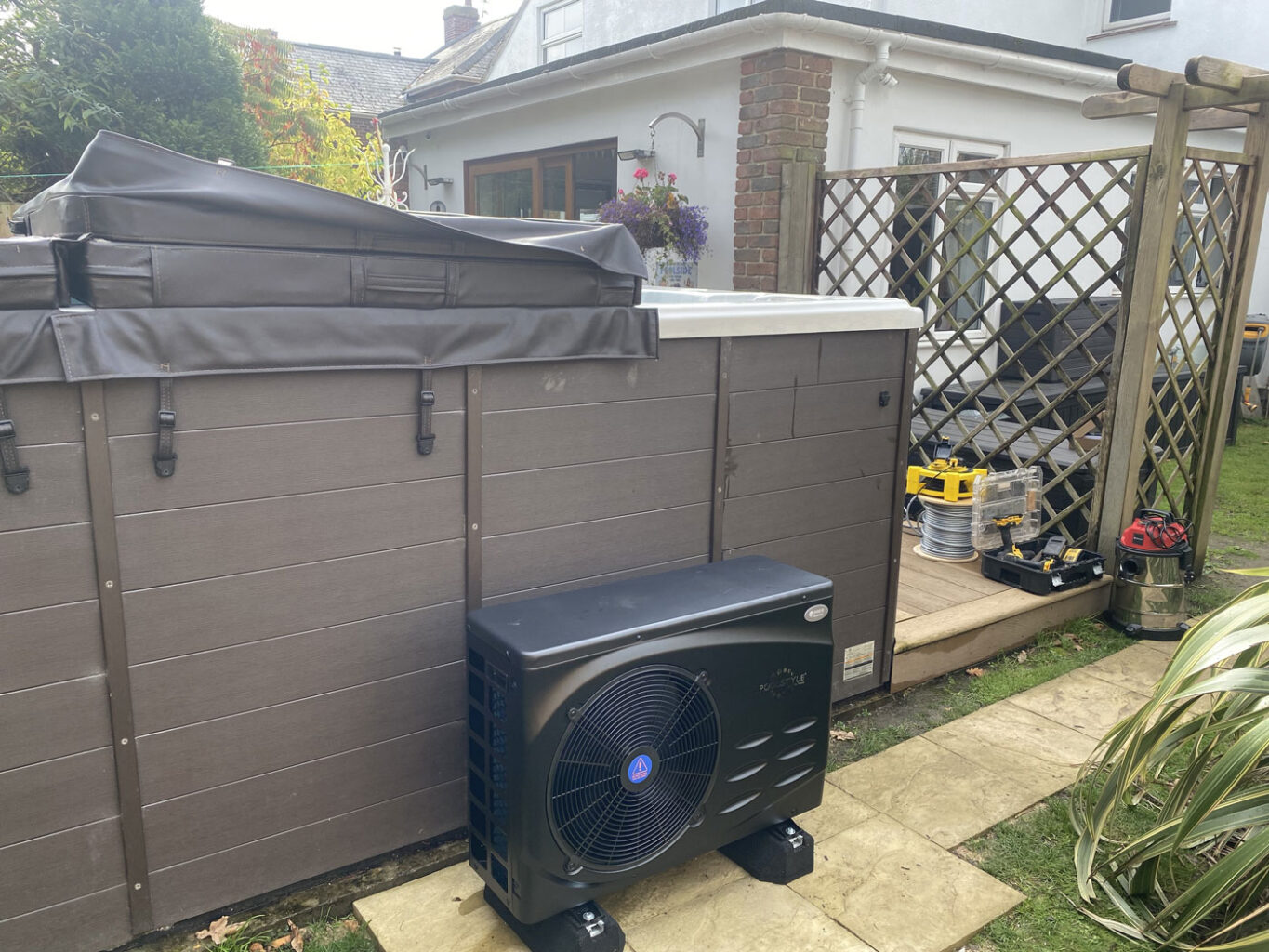 Air source heat pumps installed in a residential setting in Portsmouth